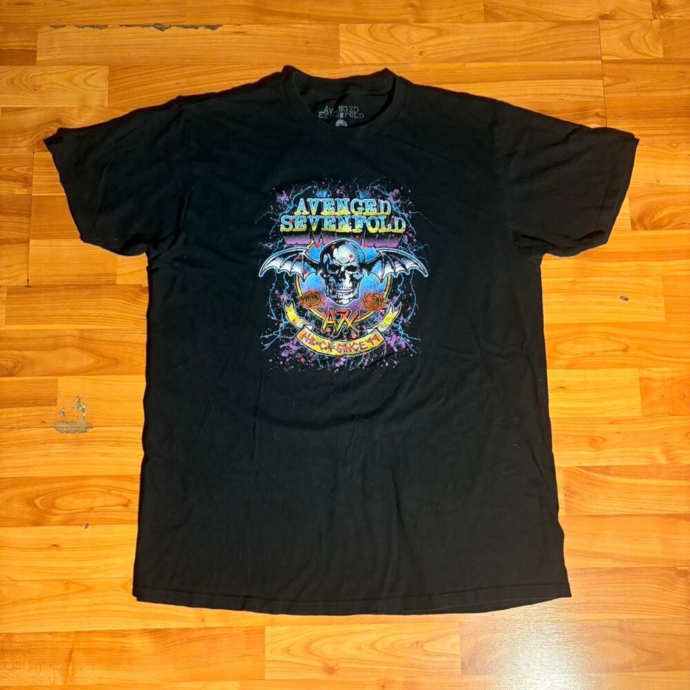 Avenged Sevenfold Black Band Tee Size XL Metalcore Rock Vintage Shirt
